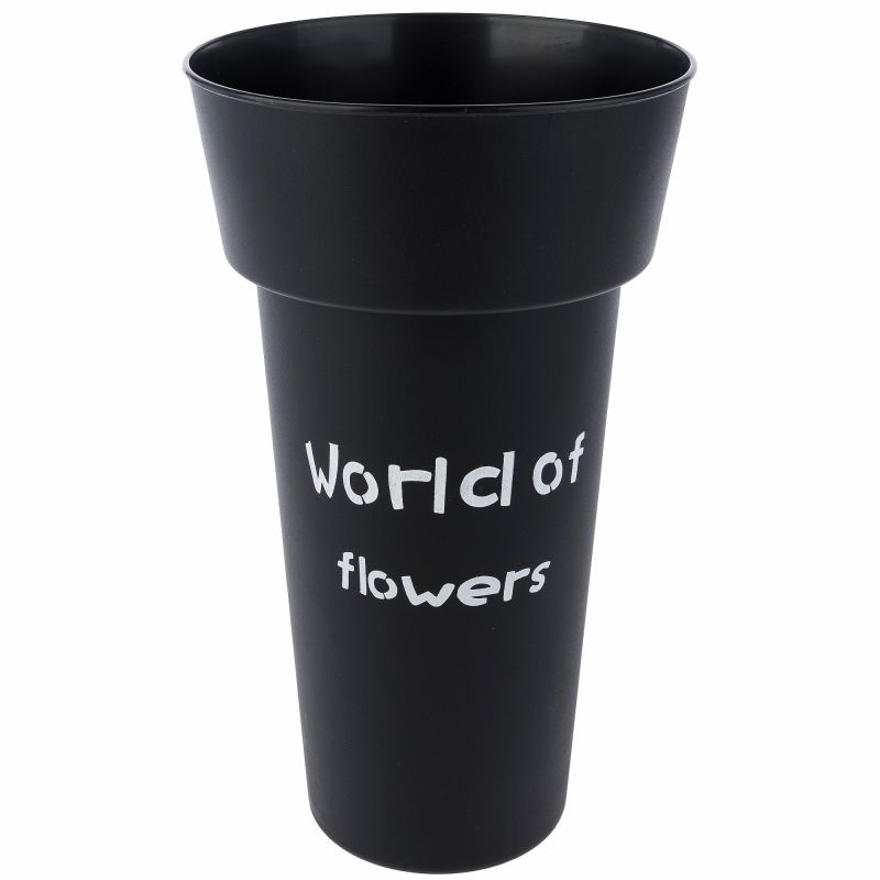 Вазон "World of flowers" (пластик), D20xH35 см Черный